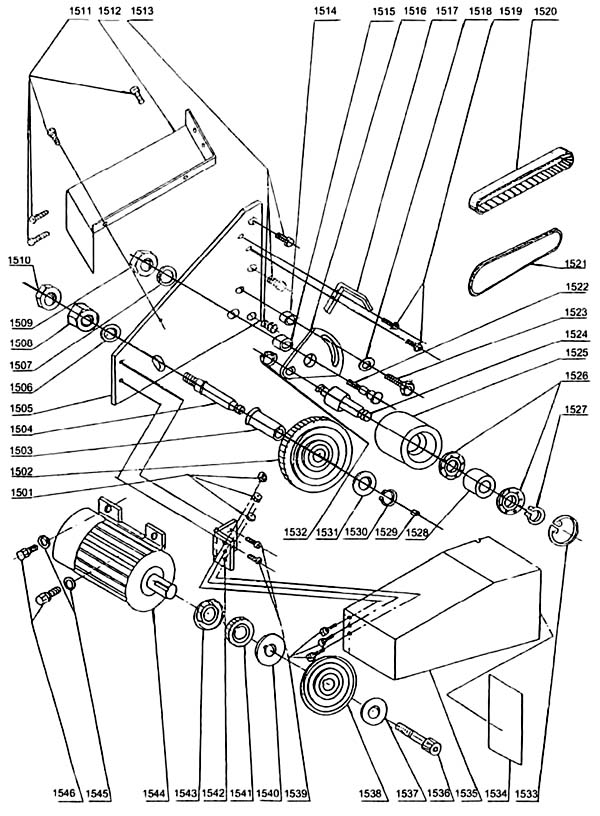 MML 250x550 Схема збирання токарного верстата. Привід верстата